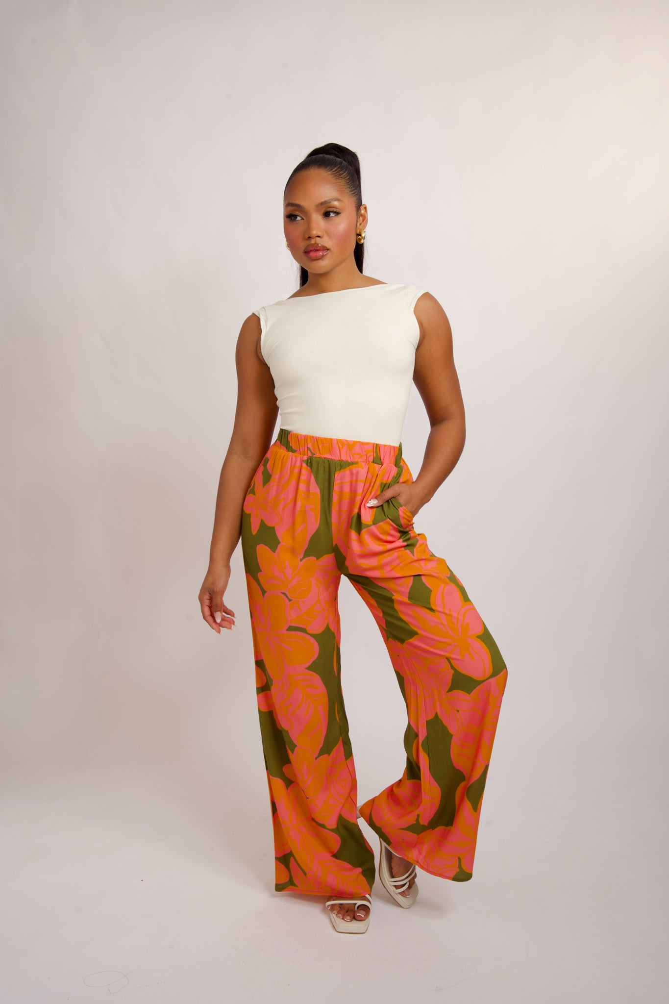 Hele Palazzo Pants Pua Melia Guava – LexBreezy Hawaii