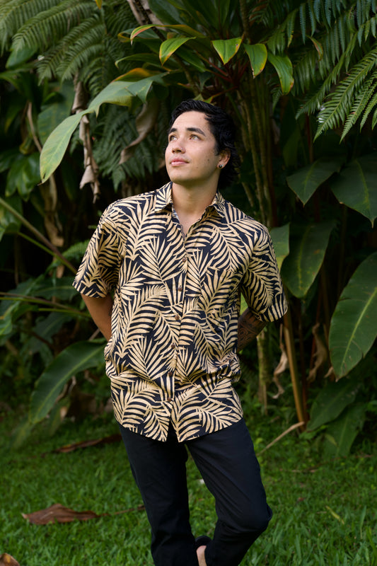 Men's Aloha Shirt Full Button Down | Lauhala Foliage
