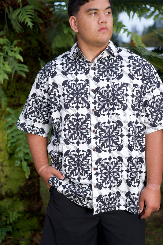 Men's Aloha Shirt Full Button Down | Puakenikeni Quilt
