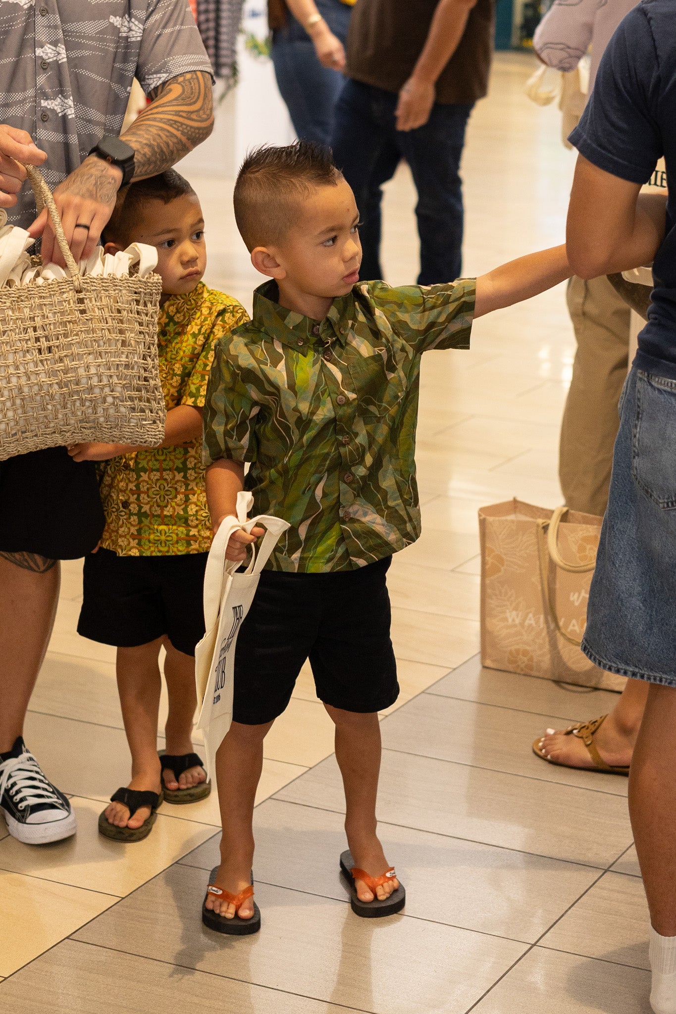 Keiki Boys Aloha Shirt | Heliconia Tribal Forest – LexBreezy Hawaii