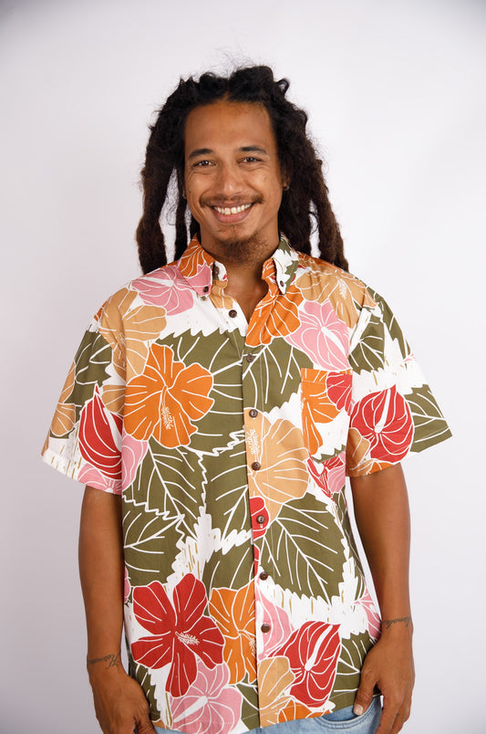 Men's Full Button Down Aloha Shirt | Island Vintage Tropical