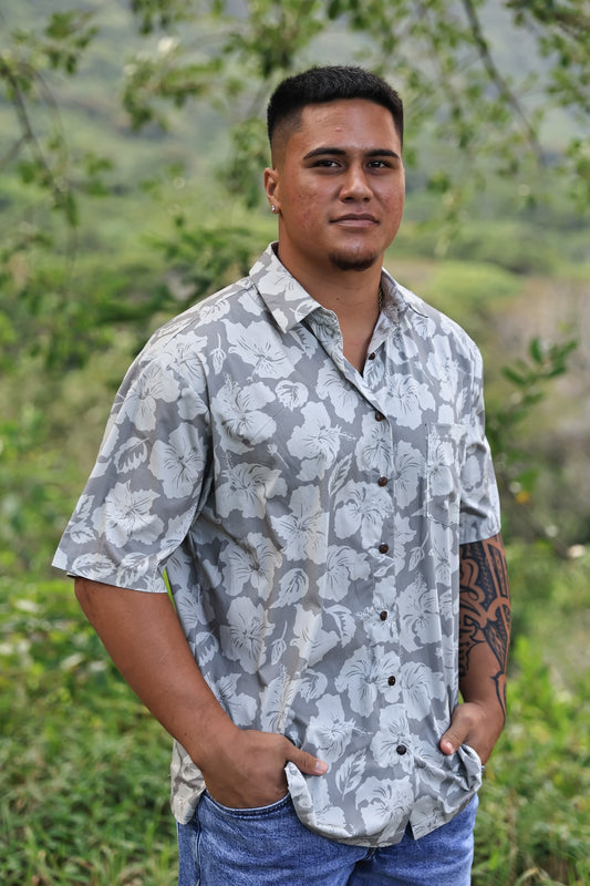 Men's Aloha Shirt | Vanilla Latte Island Hibiscus