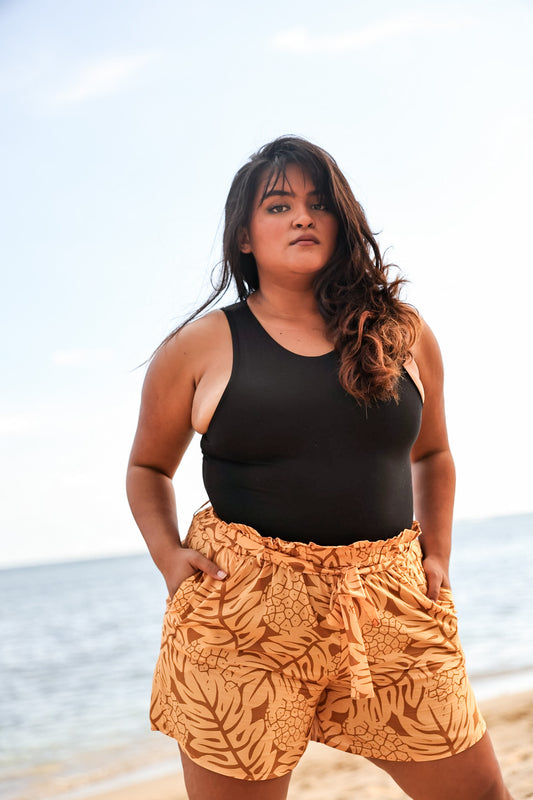 Paperbag Shorts | Brown Ulu (KALA MAI)
