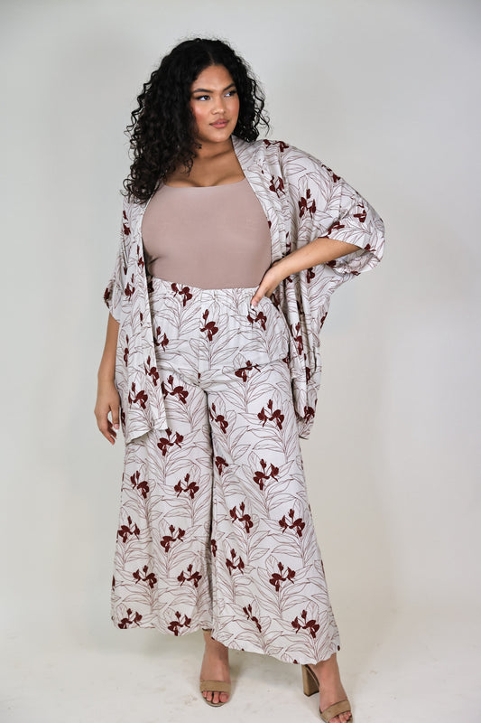 'A'ahu Cover Up | Light Grey/Maroon Ginger (KALA MAI)