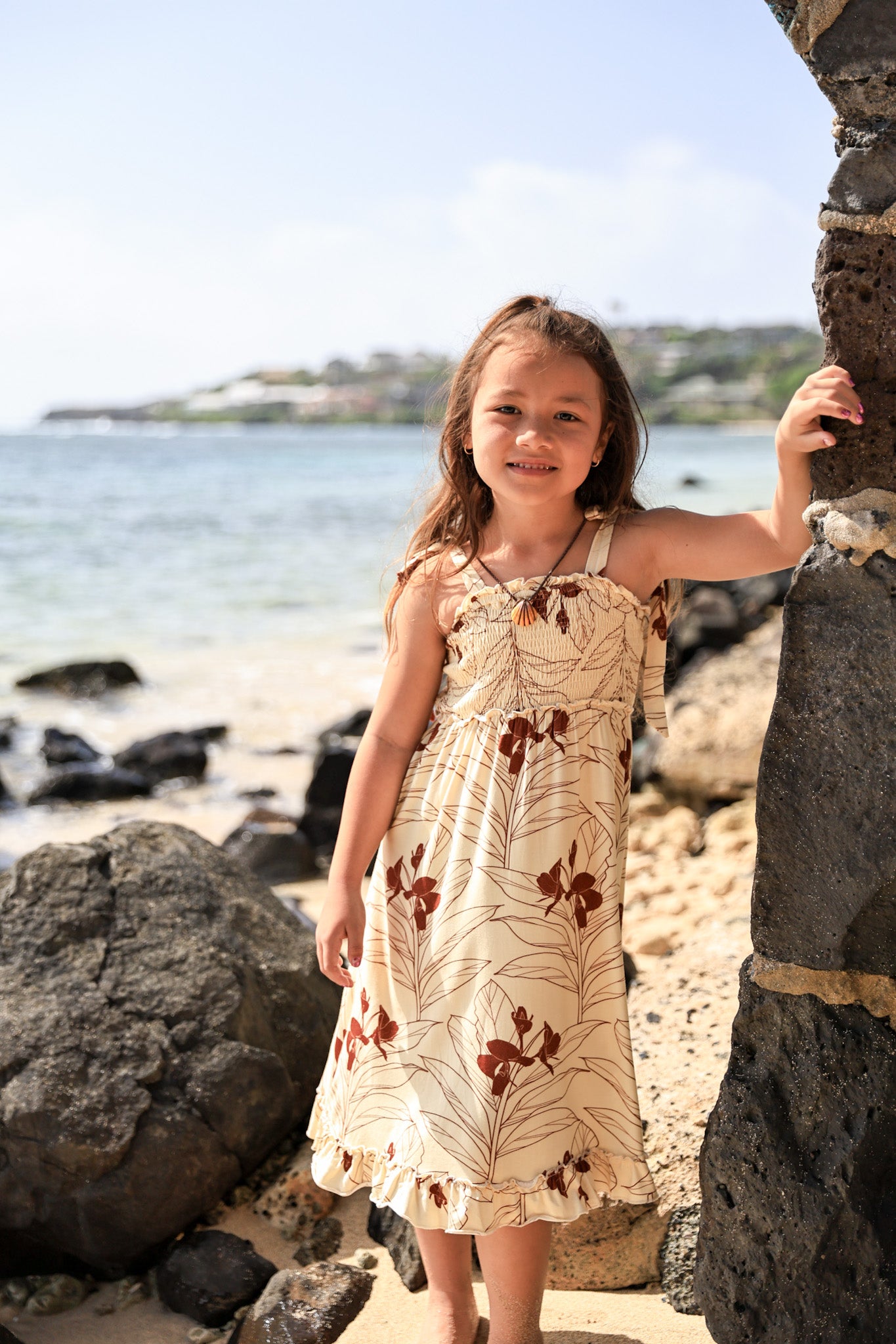 Keiki Layla Dress Maroon Off Yellow Ginger LexBreezy Hawaii