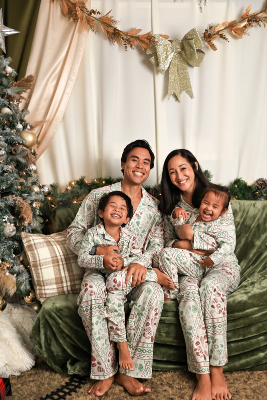 Keiki Pajama Set | Jingle Shells Xmas Red/Green (KALA MAI)
