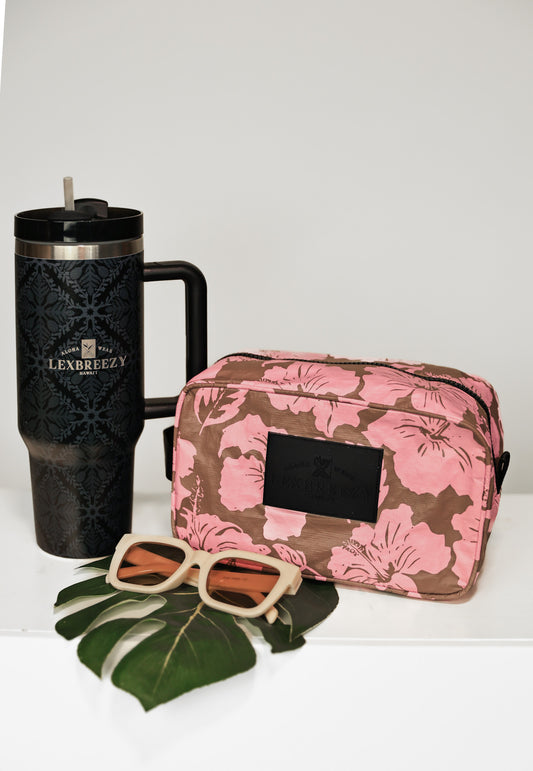 Tyvek Makeup Bag | Chocolate Strawberry Island Hibiscus