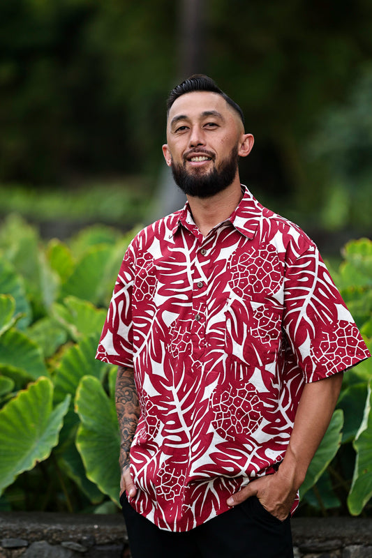 Men's Aloha Shirt | Red Ulu