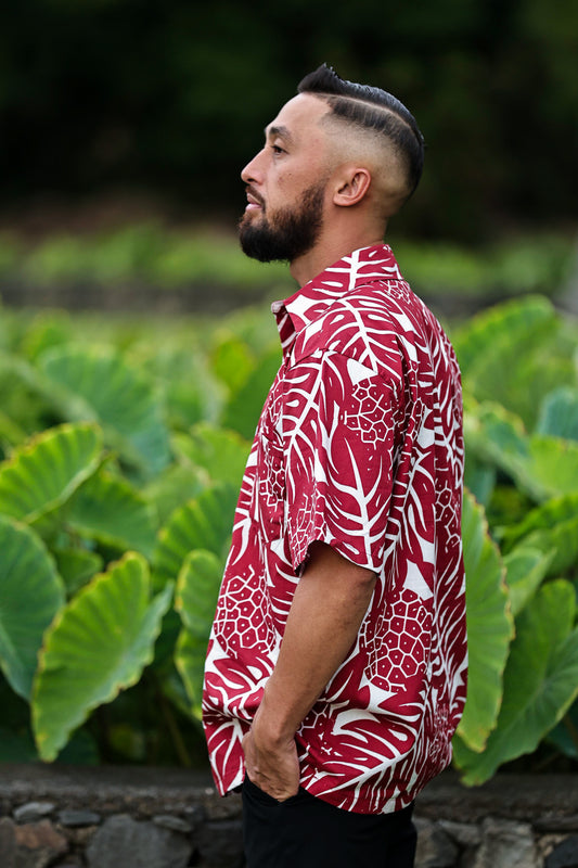 Men's Aloha Shirt | Red Ulu