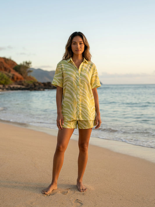 Summer Shorts Set | Zebra Limeade