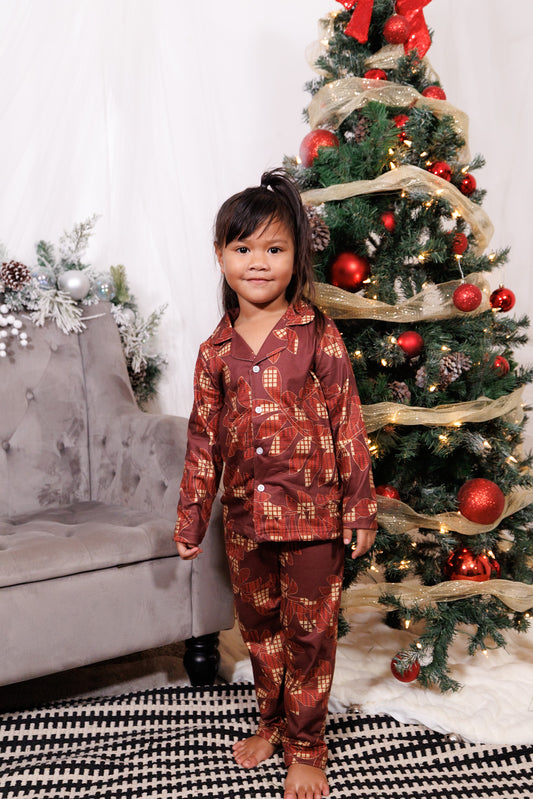 Keiki Pajama Set | Palaka Fern Burgundy