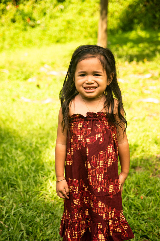 Keiki Pomai'ka'i Dress | Palaka Fern Red