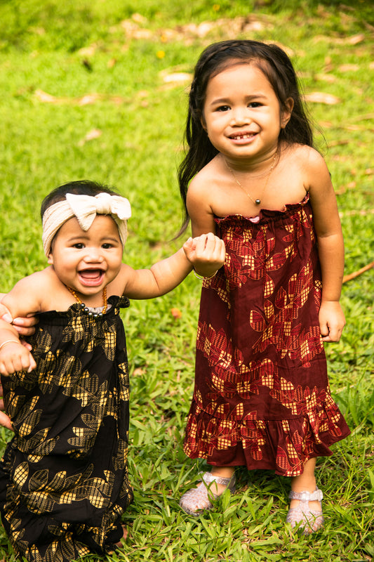 Keiki Pomai'ka'i Dress | Palaka Fern Black