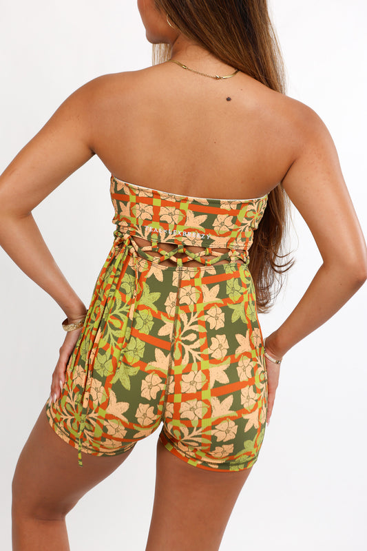 Paisley Strapless Jumpsuit | Palaka Quilt Pineapple