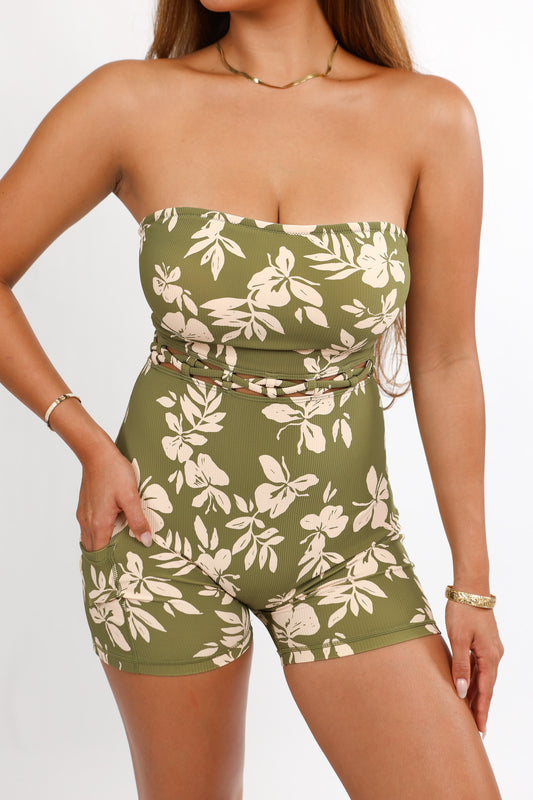 Paisley Strapless Jumpsuit | Pua Okika Sage ABT X LBH