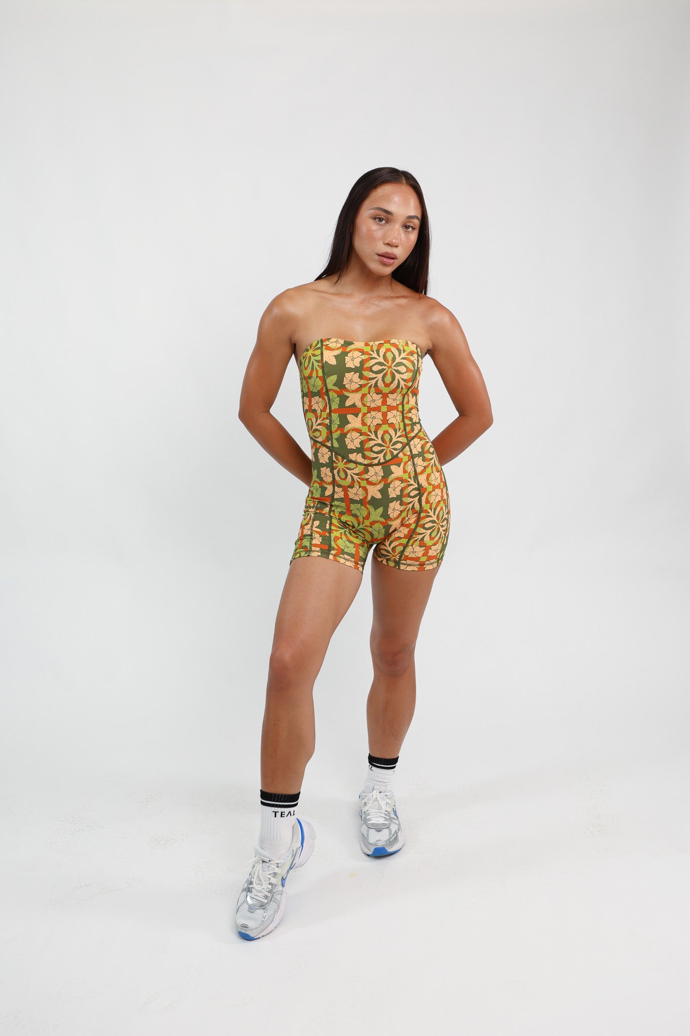 Sweetheart Strapless Jumpsuit | Palaka Quilt Pineapple ABT X LBH
