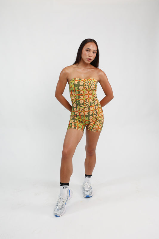 Sweetheart Strapless Jumpsuit | Palaka Quilt Pineapple ABT X LBH