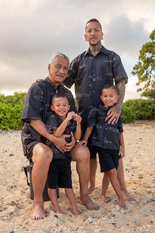 Keiki Boys Aloha Shirt | Manini Black Sand