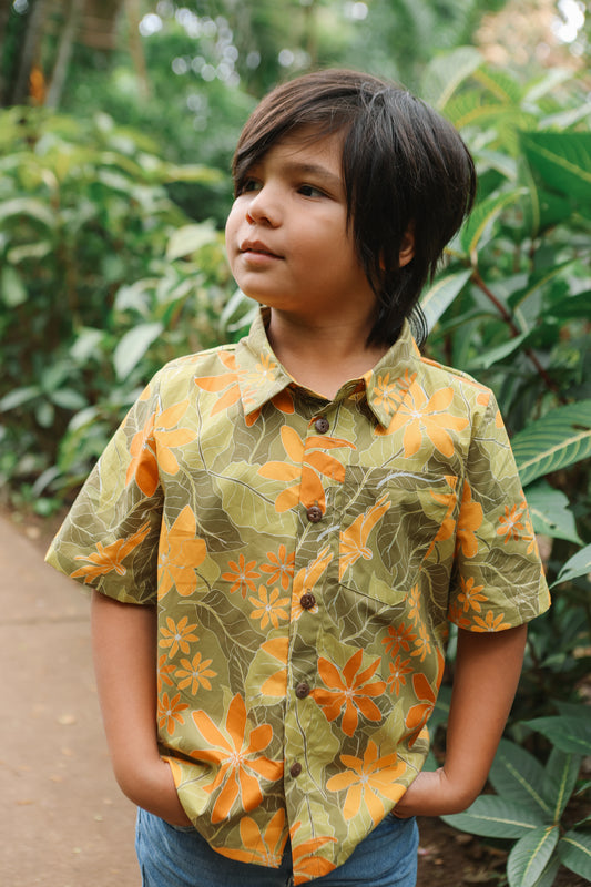 Keiki Boys Aloha Shirt | Kula Gardenia (KALA MAI)