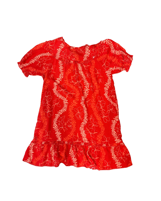 Keiki Hattie Mu'umu'u Dress | Ginger Lei Red/Pink (KALA MAI)