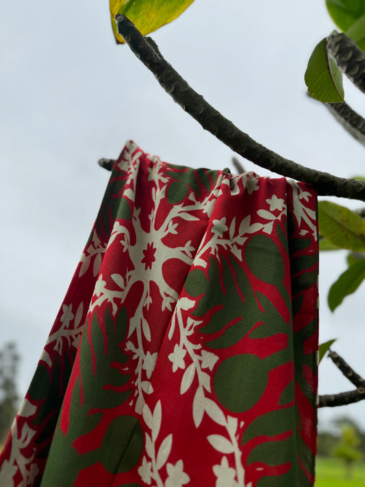 Pareo | Hawaiian Quilt Red/Green