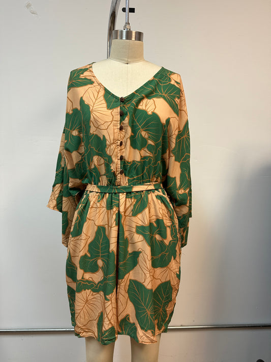 Kaimana Short Romper | Kalo Money Green