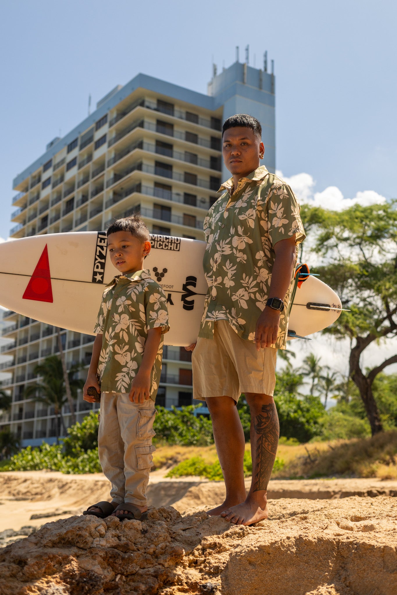 Keiki Boys Aloha Shirt | Pua Okika Sage – LexBreezy Hawaii