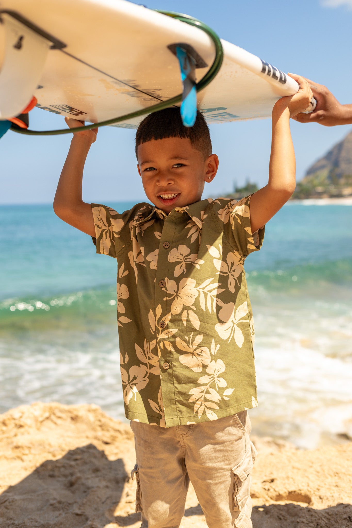Keiki Boys Aloha Shirt | Pua Okika Sage – LexBreezy Hawaii