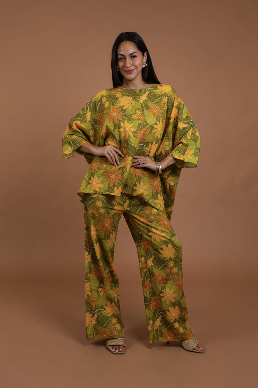 Hele Palazzo Pants Linen | Kula Gardenia Green