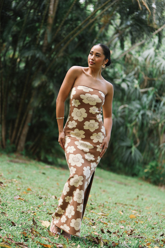 Lylah Strapless Dress | Boutique Mocha Buttercream