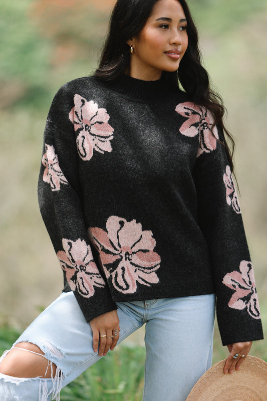 Floral Pua Sweater | Boutique Black