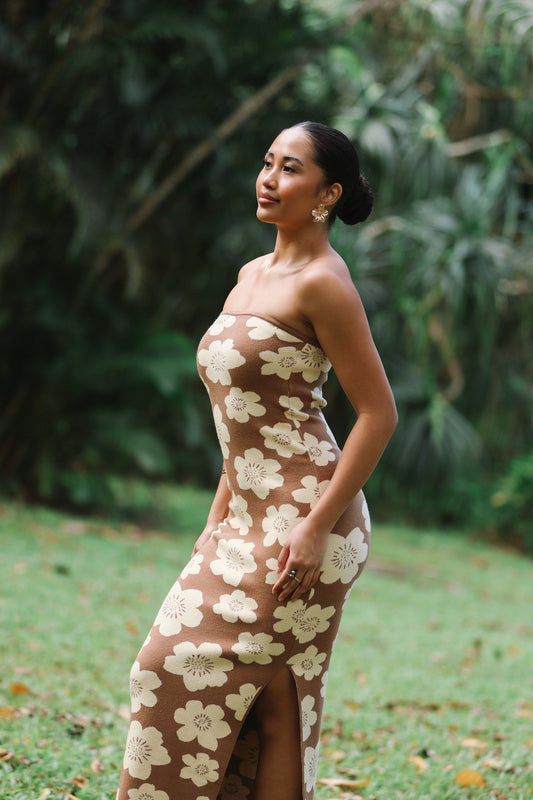 Lylah Strapless Dress | Boutique Mocha Buttercream