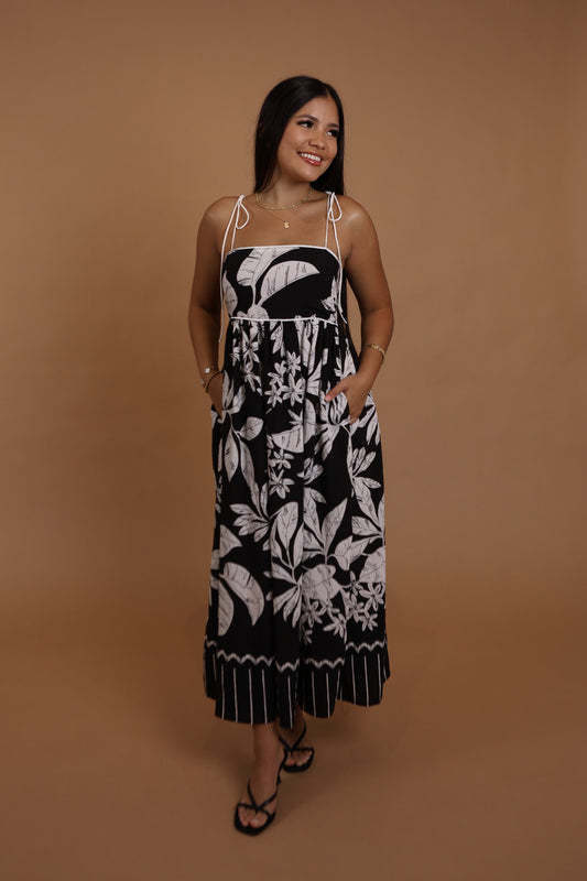 Kama Dress | Boutique Black/White