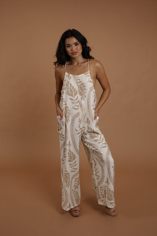 Olino Jumpsuit | Boutique White/Brown