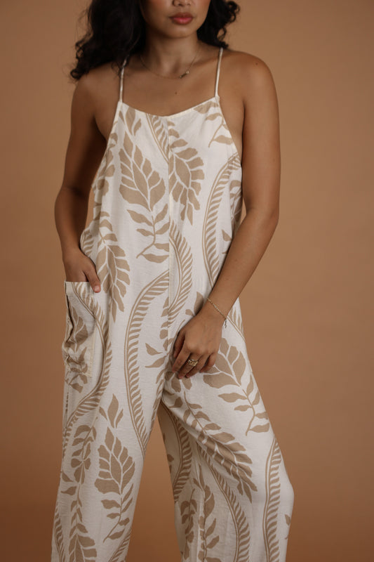 Olino Jumpsuit | Boutique White/Brown