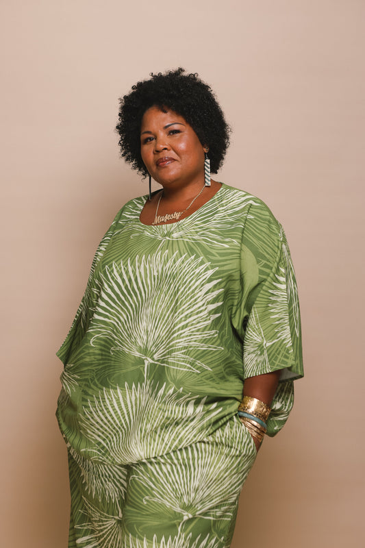 Makuahine Blouse | Loulu Palm Green