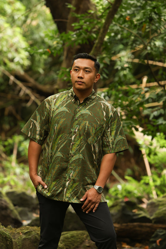 Men's Aloha Shirt | Heliconia Tribal Forest