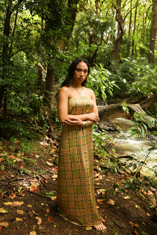 Wahine Slip Dress | Palaka Quilt Pineapple