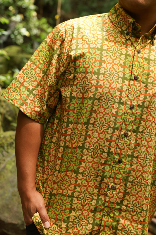Men's Aloha Shirt | Palaka Quilt Pineapple
