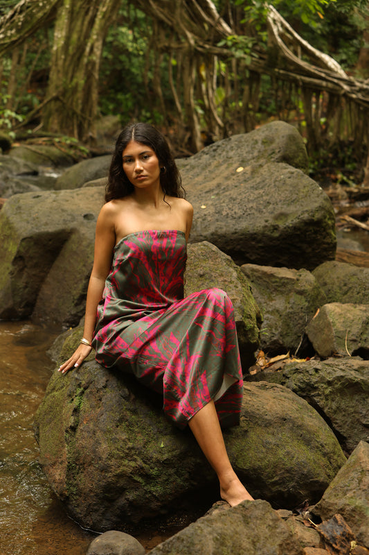Wahine Slip Dress | Heliconia Tribal Fruit Punch