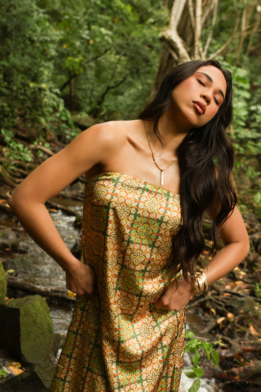 Wahine Slip Dress | Palaka Quilt Pineapple