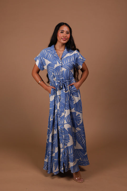 Aouli Dress | Boutique Blue/White