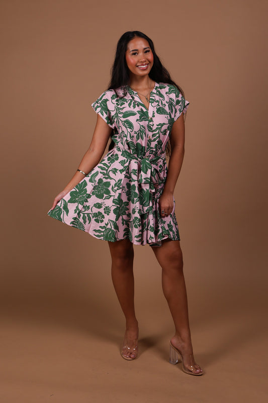 Olomea Dress | Boutique Pink/Green