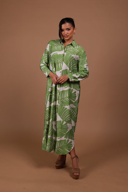 Kawowo Dress | Boutique Green/White