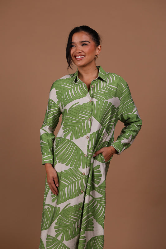 Kawowo Dress | Boutique Green/White