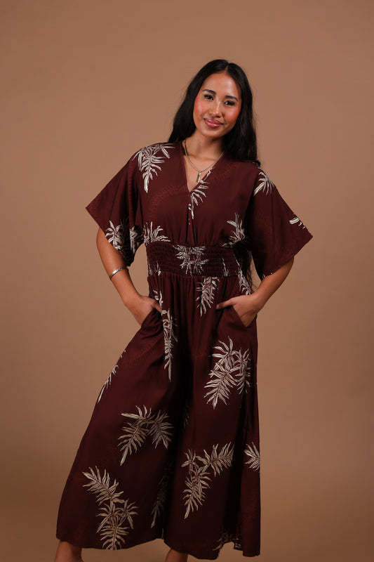Vacay Long Jumpsuit | Lauae Brown