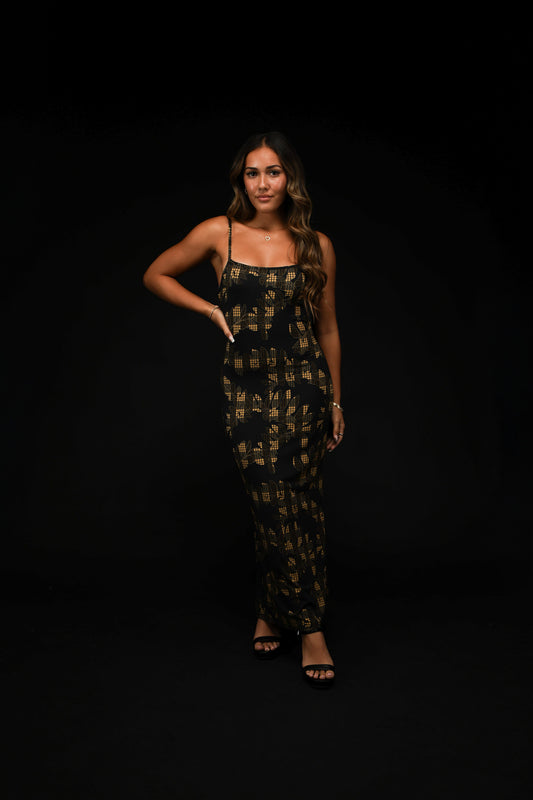 Pu'uwai Knit Dress | Palaka Fern Black