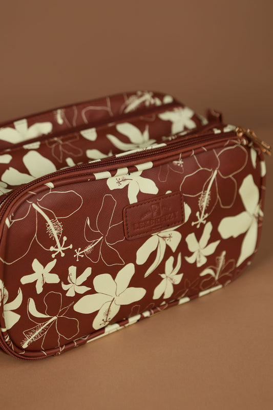 Toiletry Bag | Hibiscus Brown