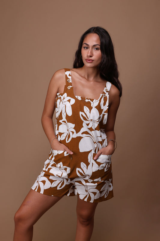 Smocked Bandeau | Puakenikeni Brown