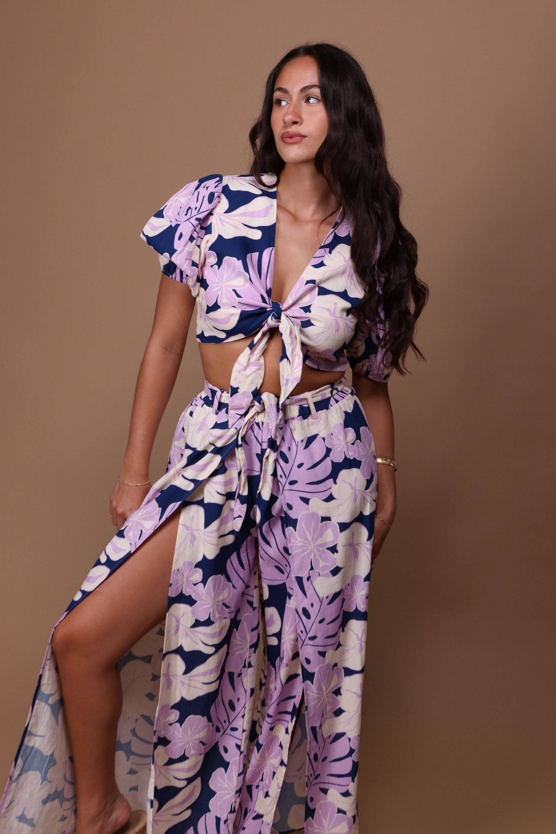 Breezy Resort Set BOTTOM ONLY | Monstera Purple (KALA MAI